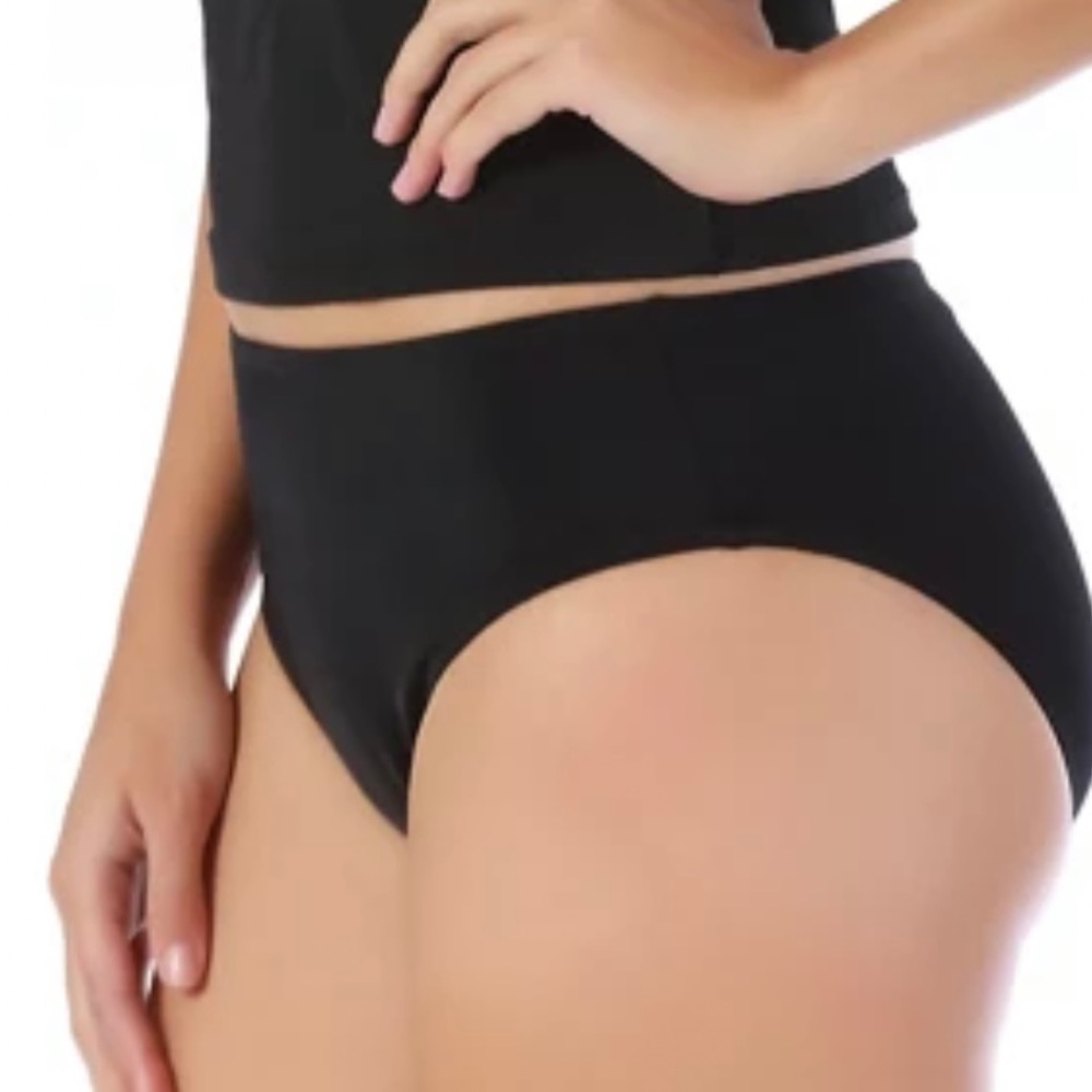 InstantFigure Black Hipster Bottoms with Full Coverage and Slimming Control